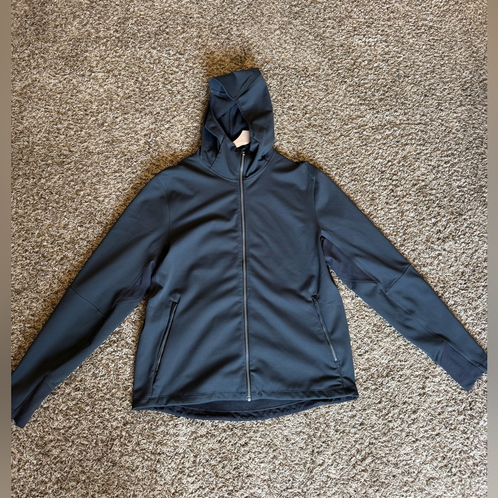 Lululemon Fleece Black Soft Shell Jacket Grey/Blue XXL